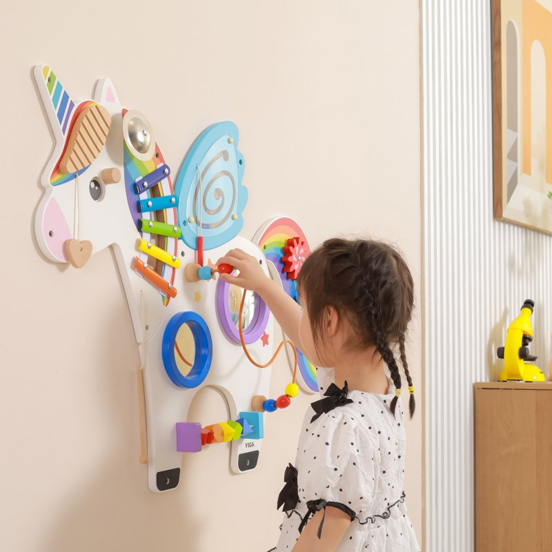Viga Toys Tablica Manipulacyjna Jednorożec Montessori 3+ | Buba Toys