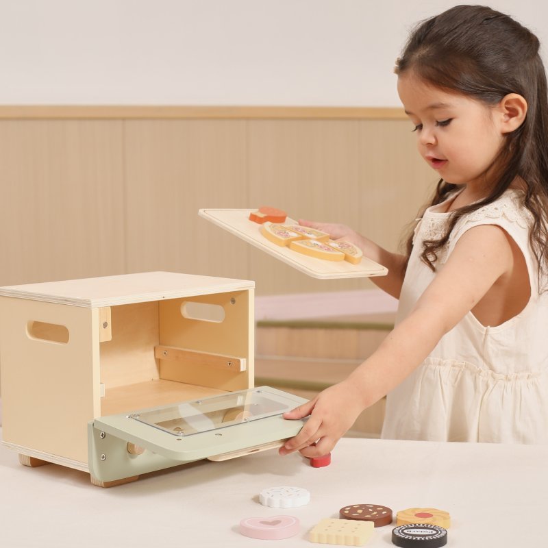 Viga Toys Drewniany Piekarnik Toster z Jedzeniem 3+ | Buba Toys